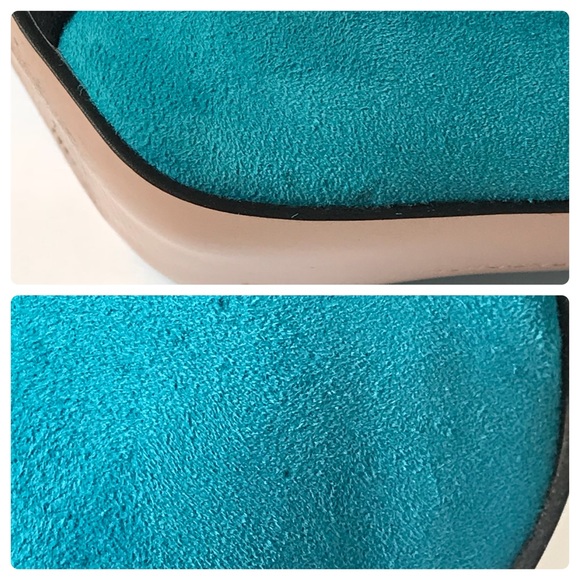 BCBGeneration Blue Black Color Block Suede Heels - Picture 8 of 8